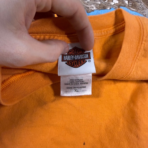 Vintage Harley-Davidson T-Shirt Mens XL Orange Alamo City San Antonio Texas USA - Picture 4 of 10